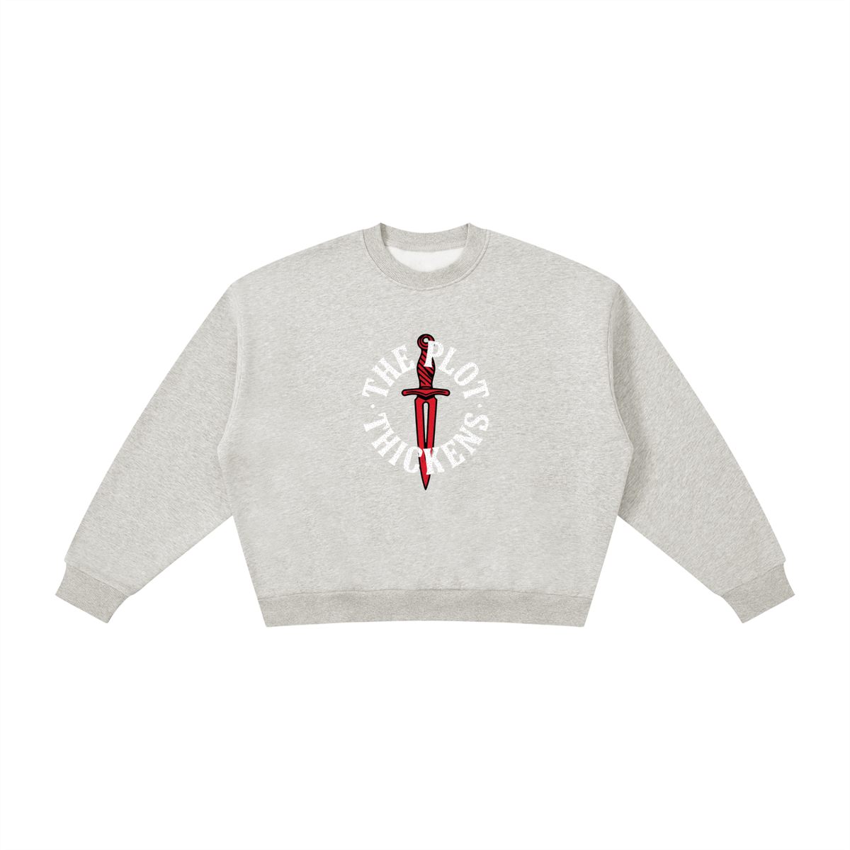 Plot Twist The Plot Thickens Boxy Crewneck Sweatshirt