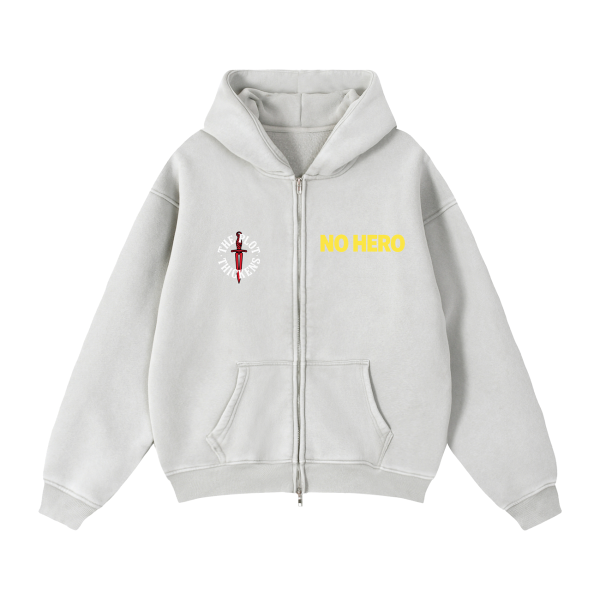 Plot Twist No Hero Boxy Zip-Through Hoodie