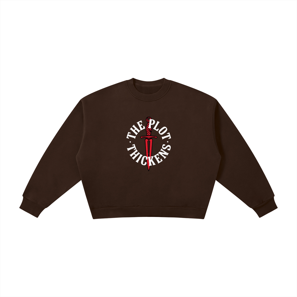 Plot Twist The Plot Thickens Boxy Crewneck Sweatshirt
