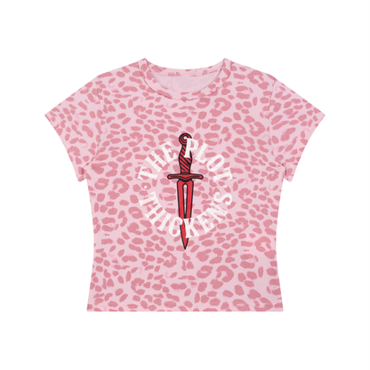 Plot Twist Leopard Print Crop T-Shirt (Women's)