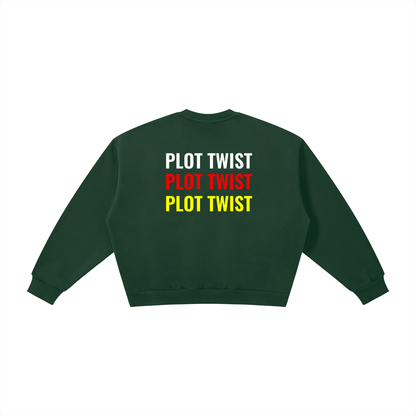 Plot Twist The Plot Thickens Boxy Crewneck Sweatshirt