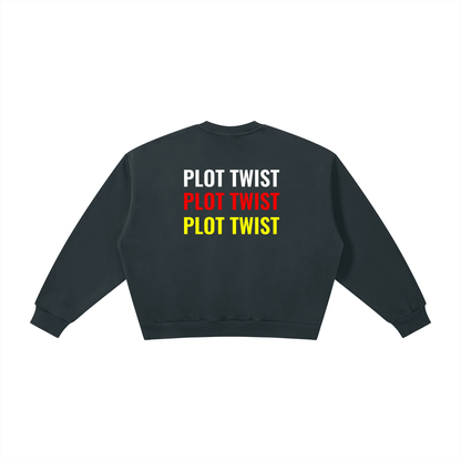 Plot Twist The Plot Thickens Boxy Crewneck Sweatshirt