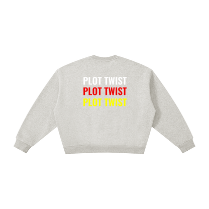 Plot Twist The Plot Thickens Boxy Crewneck Sweatshirt