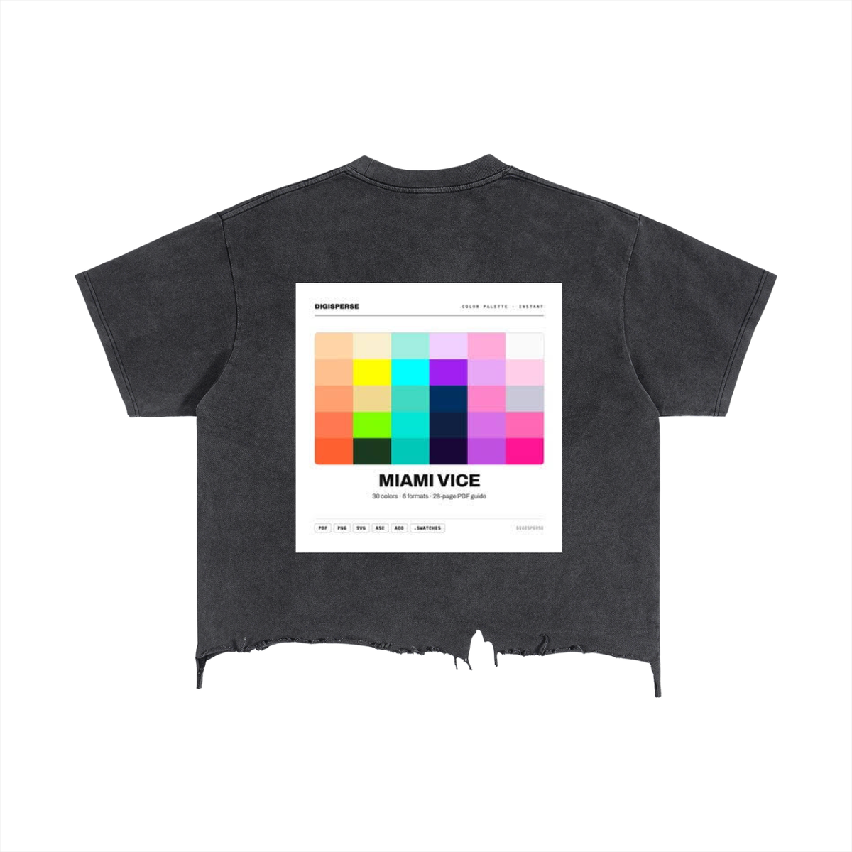 Miami Vice Collection Aqua Pink Distressed T-Shirt