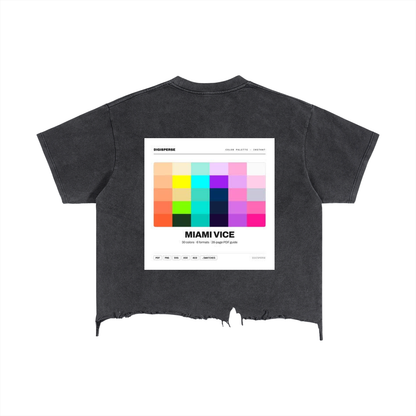 Miami Vice Collection Aqua Pink Distressed T-Shirt