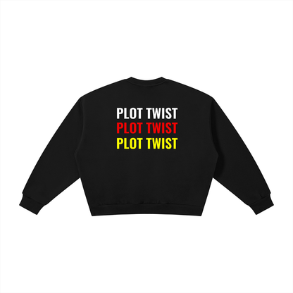 Plot Twist The Plot Thickens Boxy Crewneck Sweatshirt
