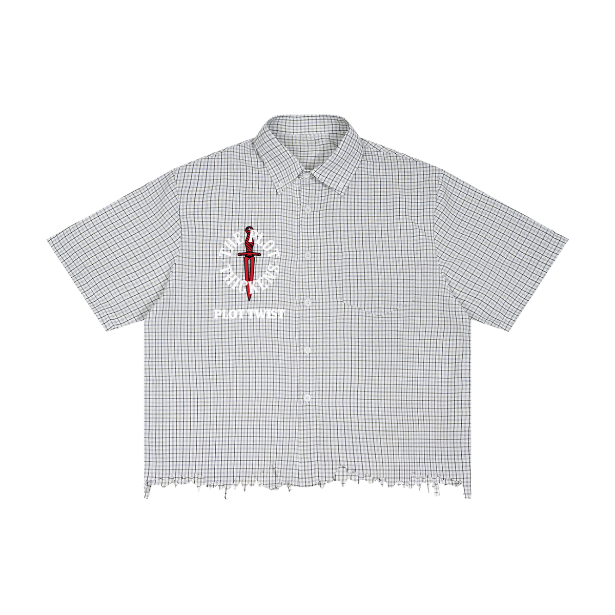 Plot Twist Distressed Plaid Button Shirt