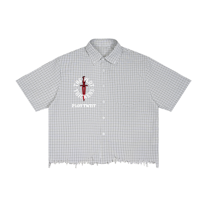 Plot Twist Distressed Plaid Button Shirt