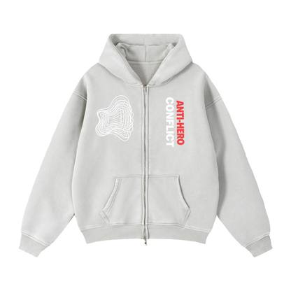 Plot Twist Anti-Hero Conflict Boxy Zip-Through Hoodie