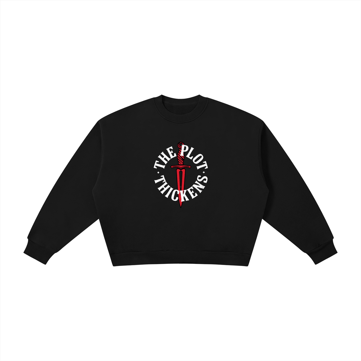 Plot Twist The Plot Thickens Boxy Crewneck Sweatshirt