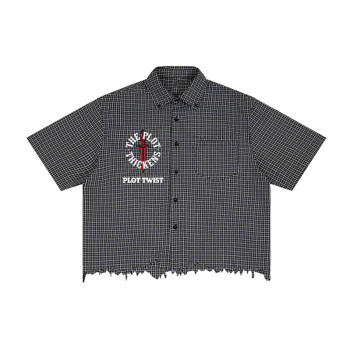 Plot Twist Distressed Plaid Button Shirt