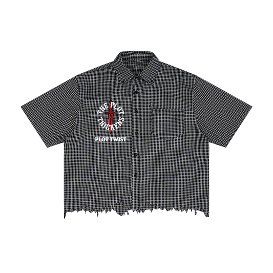 Plot Twist Distressed Plaid Button Shirt