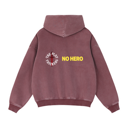 Plot Twist No Hero Boxy Zip-Through Hoodie