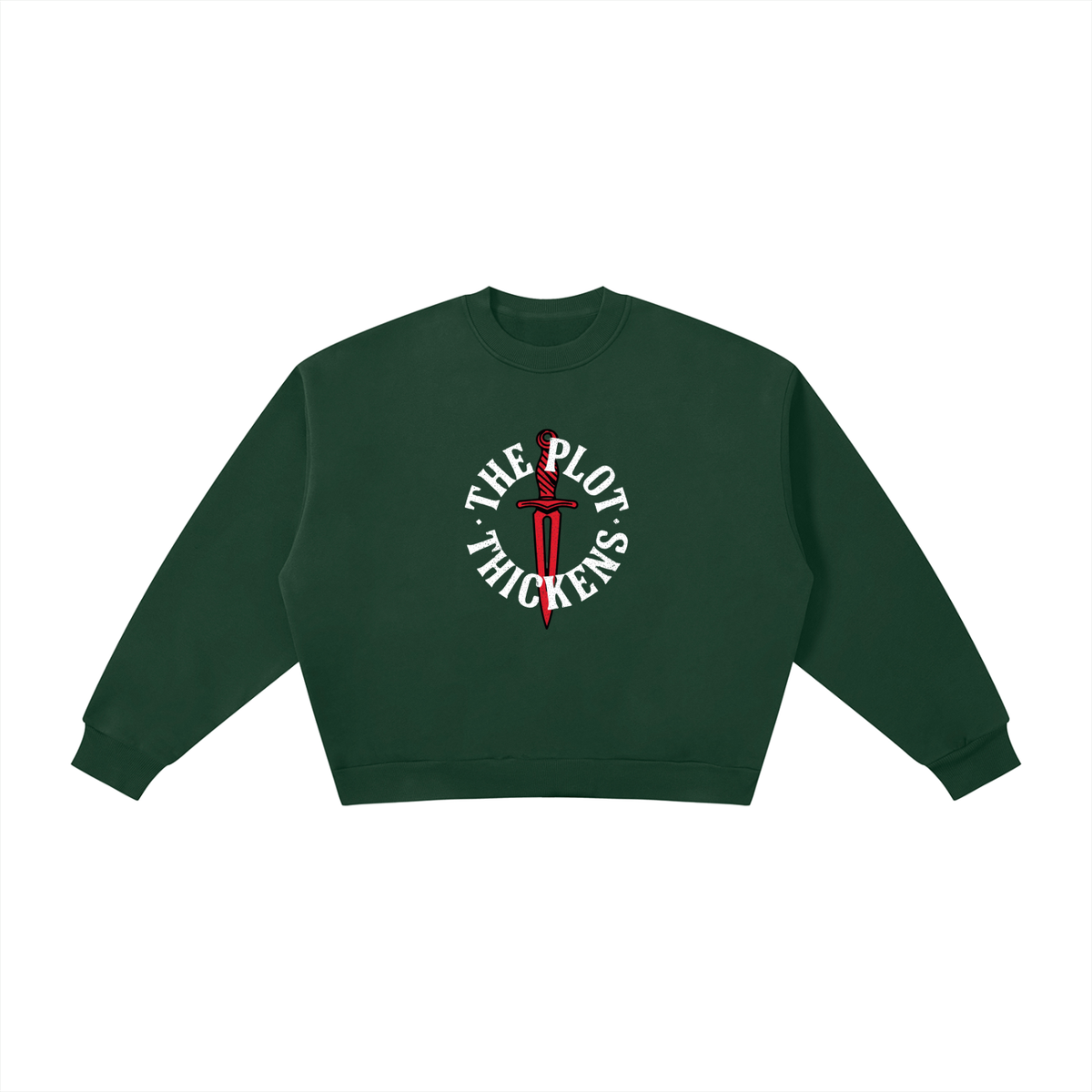 Plot Twist The Plot Thickens Boxy Crewneck Sweatshirt