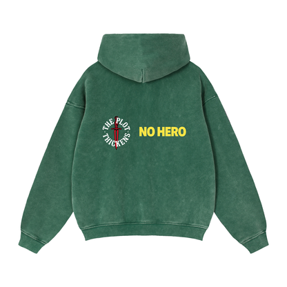 Plot Twist No Hero Boxy Zip-Through Hoodie