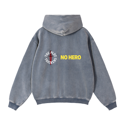 Plot Twist No Hero Boxy Zip-Through Hoodie