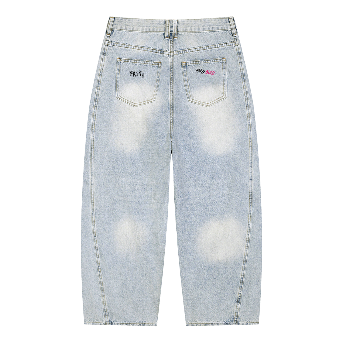 FAitH Collection Blue Cross Barrel Leg Jeans (Men's)