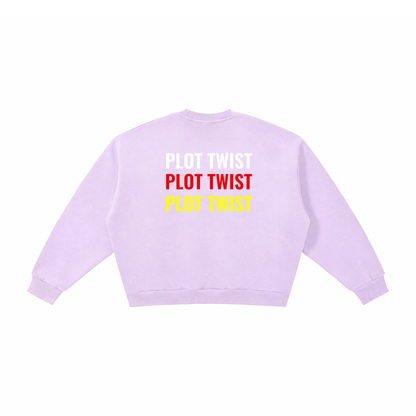 Plot Twist The Plot Thickens Boxy Crewneck Sweatshirt