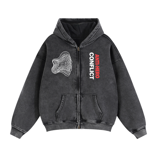 Plot Twist Anti-Hero Conflict Boxy Zip-Through Hoodie
