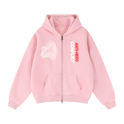 Plot Twist Anti-Hero Conflict Boxy Zip-Through Hoodie