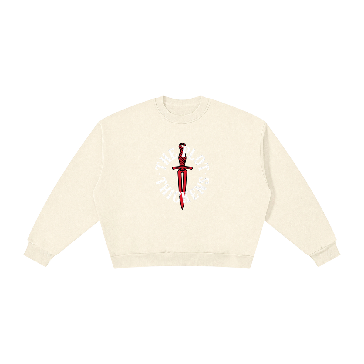Plot Twist The Plot Thickens Boxy Crewneck Sweatshirt