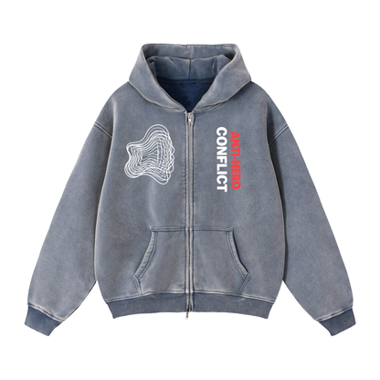 Plot Twist Anti-Hero Conflict Boxy Zip-Through Hoodie
