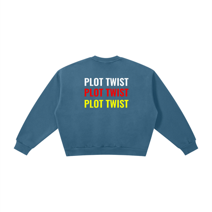Plot Twist The Plot Thickens Boxy Crewneck Sweatshirt