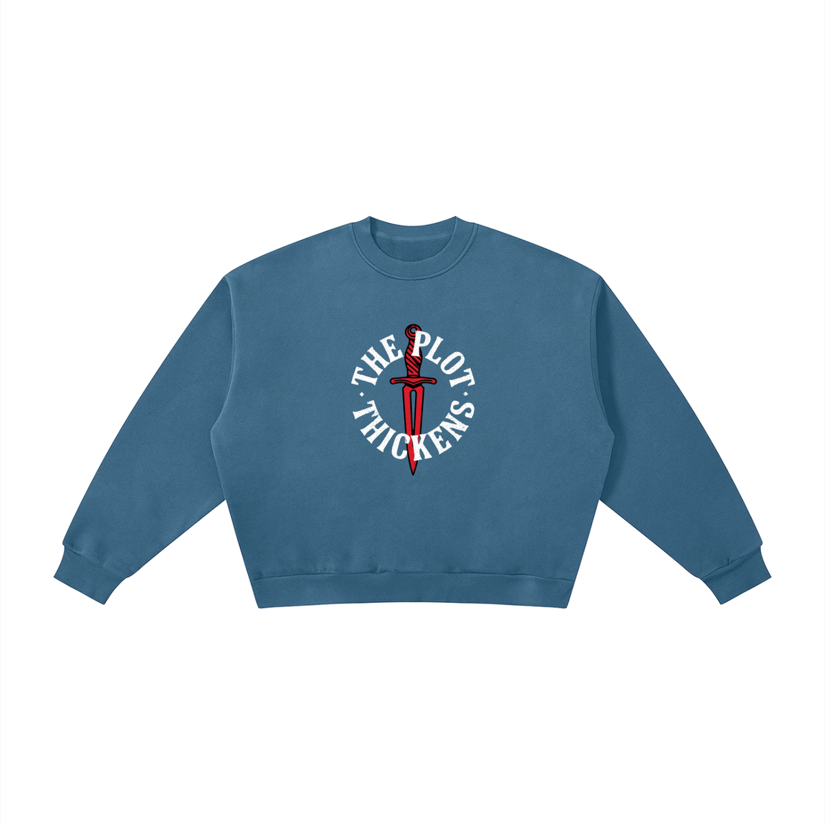 Plot Twist The Plot Thickens Boxy Crewneck Sweatshirt