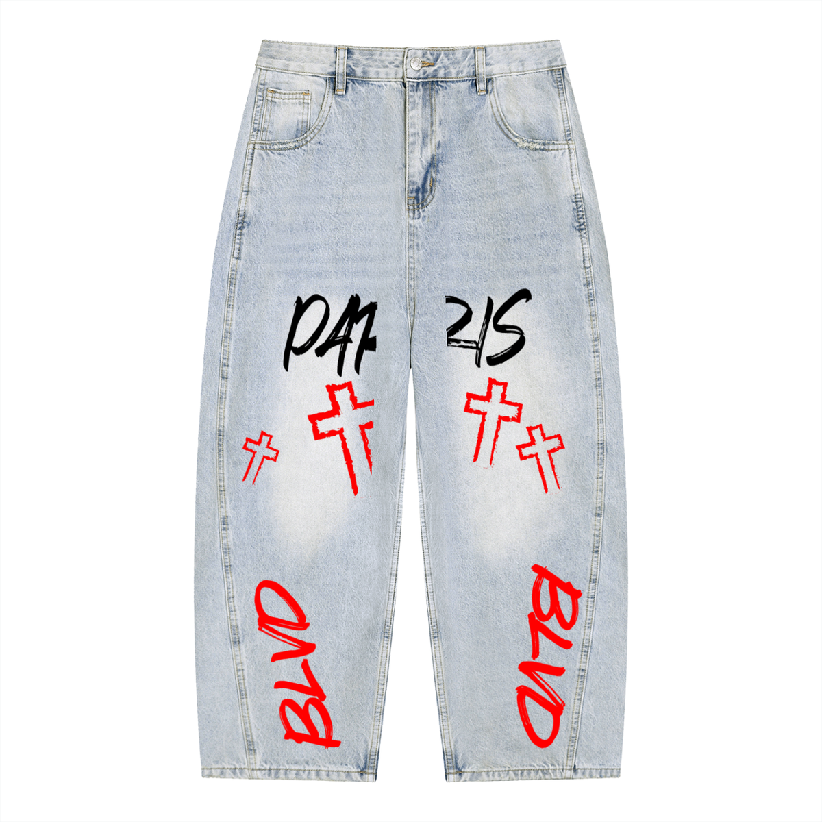FAItH Collection Red Cross Barrel Leg Jeans (Men's)