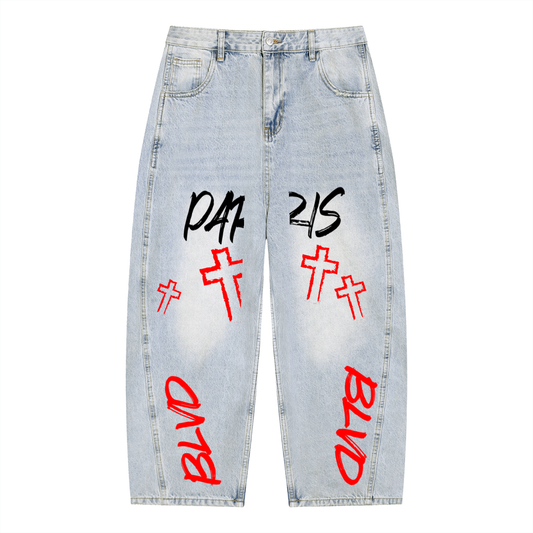 FAItH Collection Red Cross Barrel Leg Jeans (Men's)
