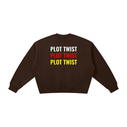 Plot Twist The Plot Thickens Boxy Crewneck Sweatshirt